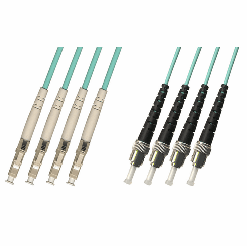 9M LC-ST Multimode Fiber Optic Cable 50/125 10 Gigabit 4 Strand (10GB)