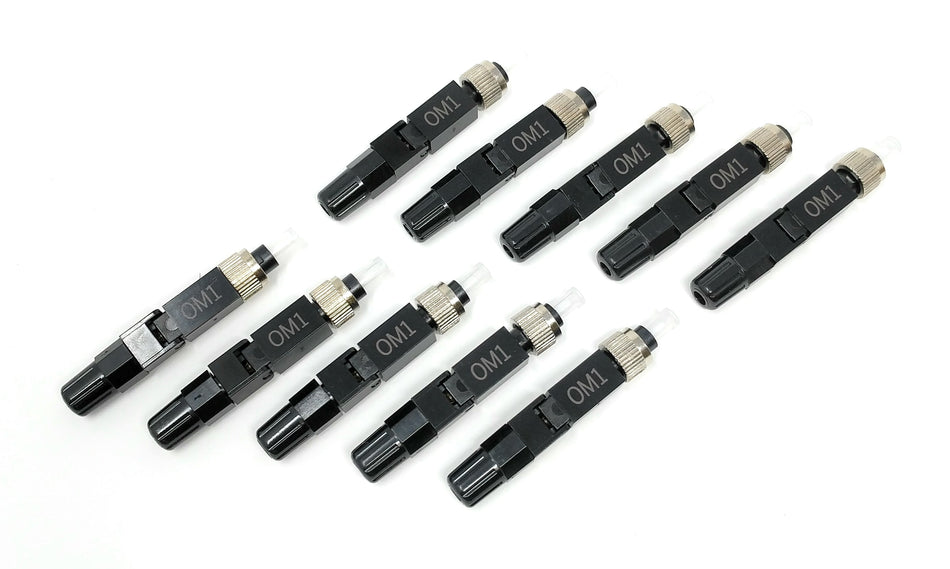 Field Installable FC-UPC Multimode OM1 62.5/125 Connector for 0.9mm, 2.0mm, 3.0mm Cable (10 Pack)