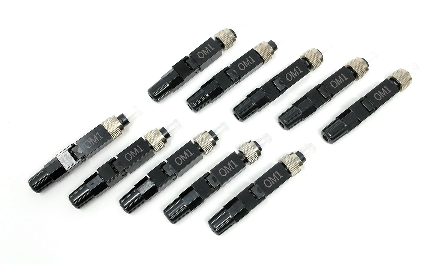 Field Installable FC-UPC Singlemode 9/125 Connector for 0.9mm, 2.0mm, 3.0mm Cable (10 Pack)