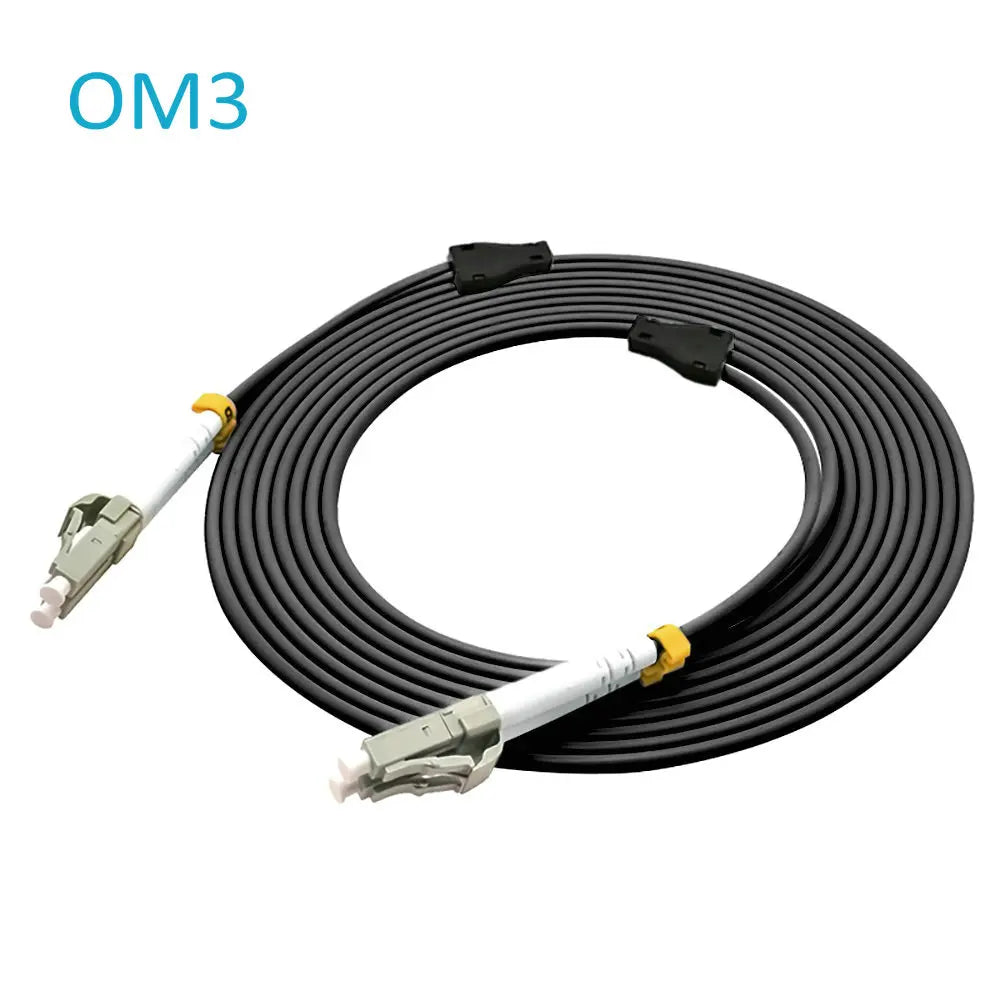 Outdoor Armored LC-LC Duplex 10 Gigabit 50/125 Multimode Fiber Optical Cable OM3 Black 10GB LC to LC Patch Cord Jumper