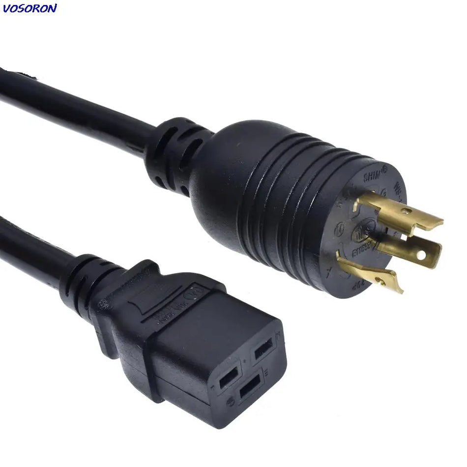 NEMA L6-20P to C19 SJT Power Cord 20A 125V American Heavy-duty Computer Extension Cable 12AWG Power Line 1.8m(6ft)