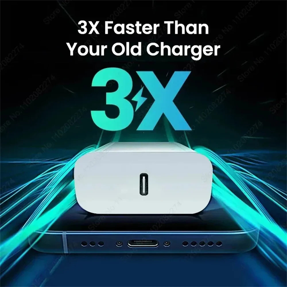 PD 20W USB C Fast Charger for iPhone 13 12 11 14 Pro Max 8 Plus Mini XR XS SE Quick Charging USB Type-C Cable for iPhone Charger