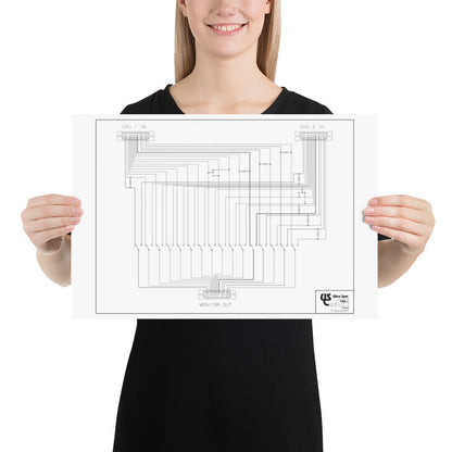 13w3 Wiring Diagram Vintage Tech Poster