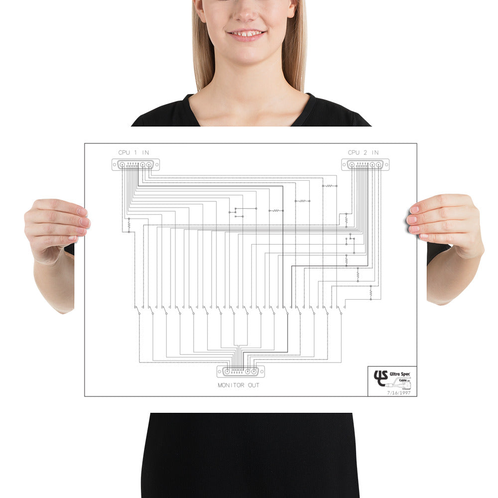 13w3 Wiring Diagram Vintage Tech Poster