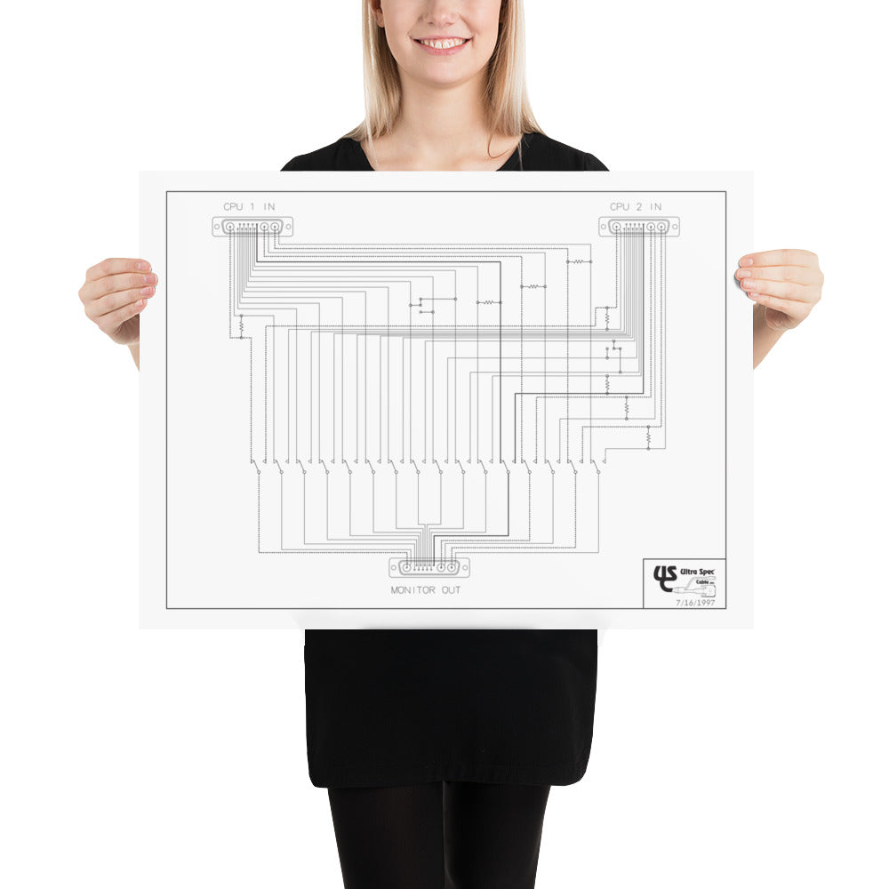 13w3 Wiring Diagram Vintage Tech Poster