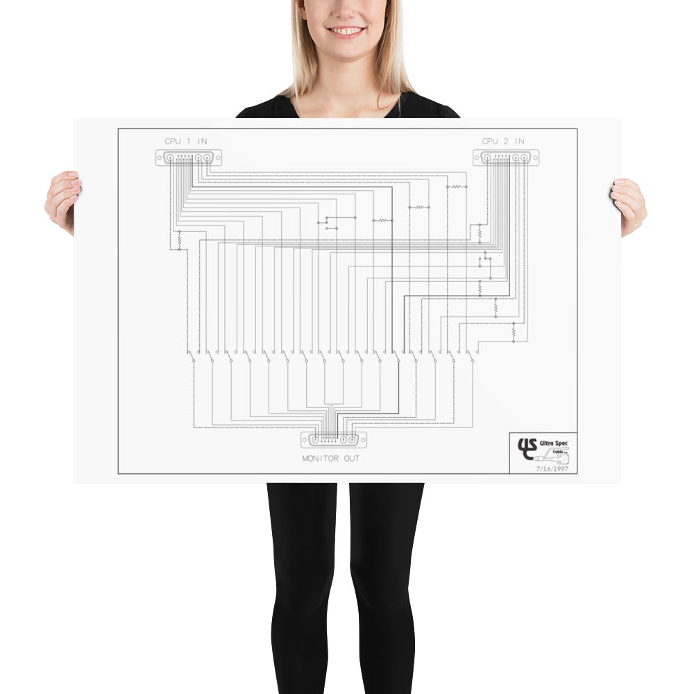 13w3 Wiring Diagram Vintage Tech Poster