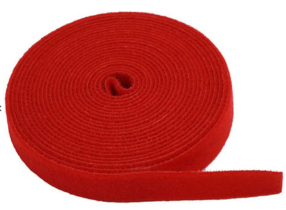 Hook and Loop Fastening Tape, 0.75in, 5 Yard Roll - Red