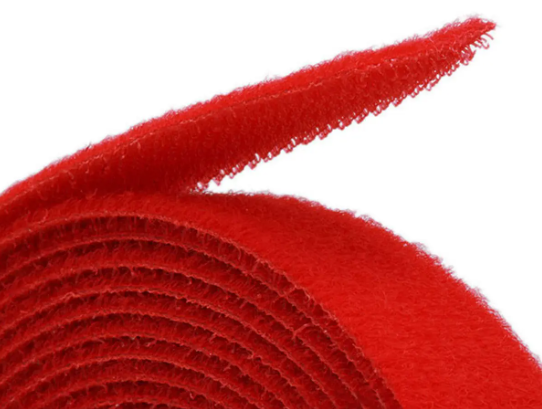 Hook and Loop Fastening Tape, 0.75in, 5 Yard Roll - Red