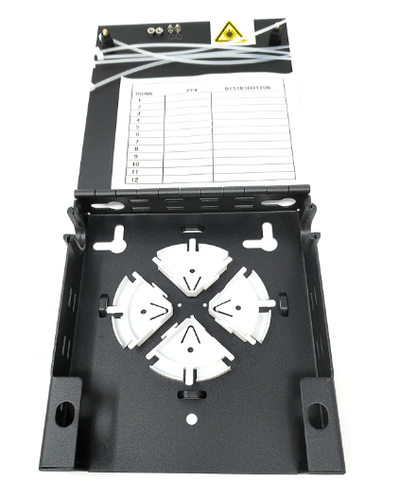 Wall Mount Fiber Enclosure with Spool and Loaded 6 Port LC-UPC Singlemode Duplex LGX Panel