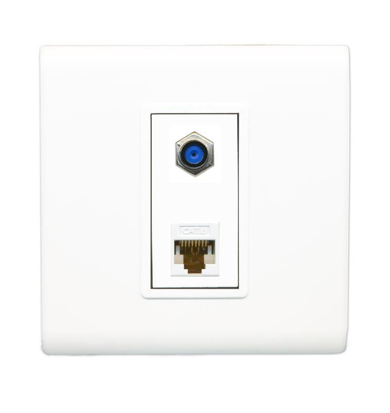 1 Port F81 + Cat6 Wall Plate