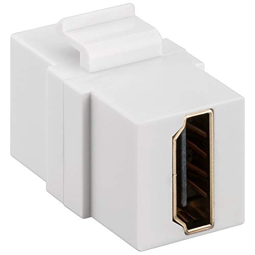 HDMI Keystone-modul förgyllda kontakter, HDMI-uttag till uttag – för FULL HD 1080p, 3D, färg vit