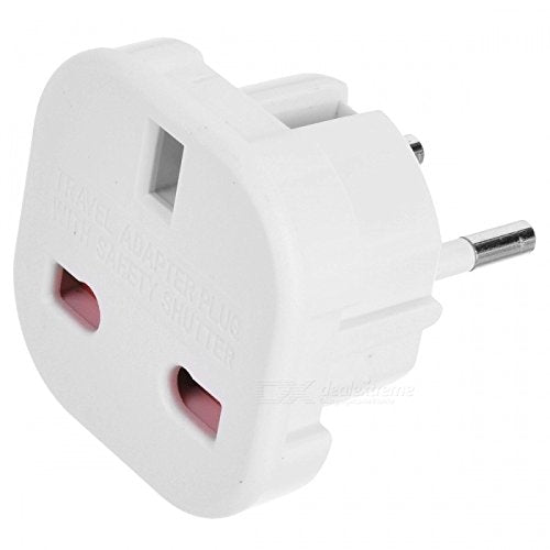 Reseadapter, GB-till EU, vit kontakt, 2-polig, 5-pack