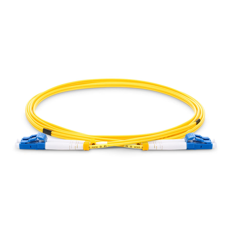 OS2 LC till LC fiberpatchkabel, enkelläge duplex, 9/125um 0,5 m (0,5 m)