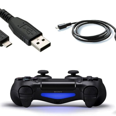 RiteAV - 3M Micro USB-laddningskabel för Playstation 4 PS4 Dualshock 4 trådlös kontroll – spela och ladda