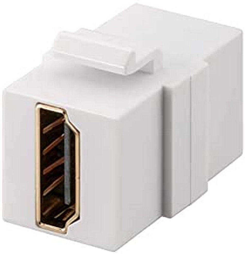 HDMI Keystone-modul förgyllda kontakter, HDMI-uttag till uttag – för FULL HD 1080p, 3D, färg vit