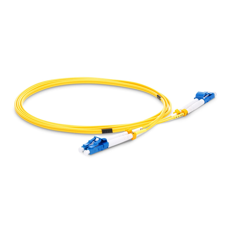 OS2 LC till LC fiberpatchkabel, enkelläge duplex, 9/125um 0,5 m (0,5 m)