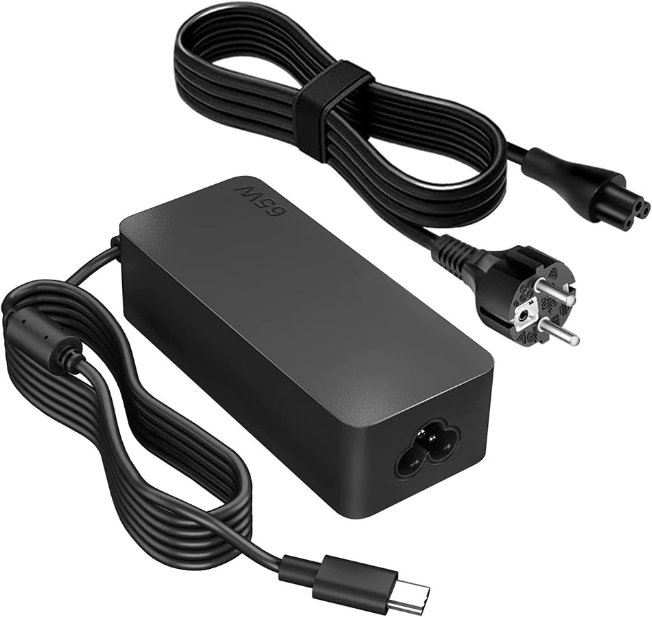 RiteAV - Lenovo 65 W USB c laddare Notebook strömförsörjning för ASUS, HP, Acer, Lenovo IdeaPad/Yoga, Huawei, MacBook Pro/Air, Dell, Xiaomi, Samsung Galaxy Tab A8, Google, Switch-Station.