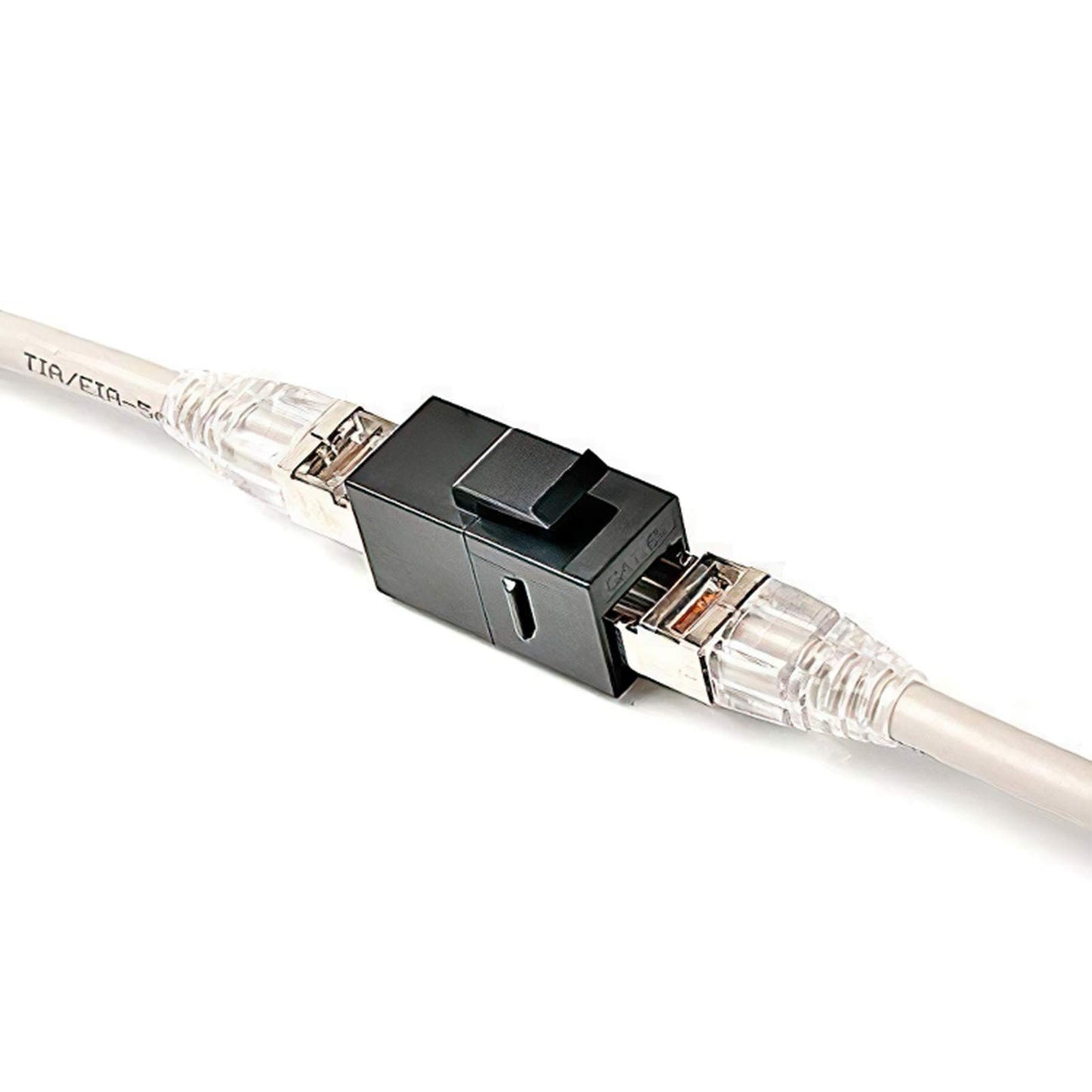 RJ45 koppling CAT6 Keystone Jack F till F rak oskärmad In-Line Cat 6 Ethernet-modul (10 st, svart)