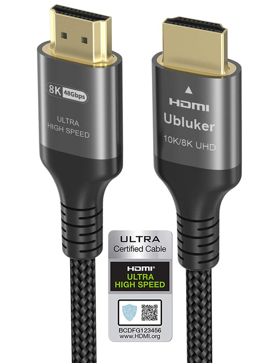 10k 8k 4k HDMI 2.1 Kabel 48Gbps Certifierad Ultra High Speed HDMI (2 Meter)