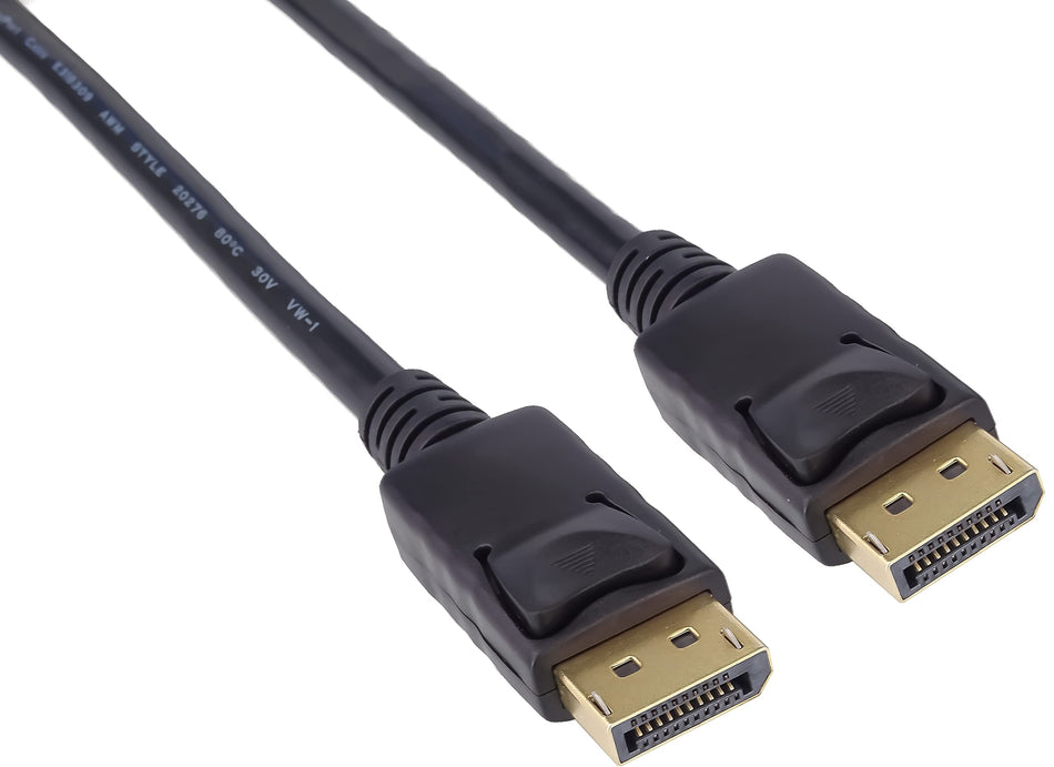 8K DisplayPort 1.4 kabel M/M 3 m, DisplayPort till DisplayPort, 32,4 Gbps, video 8K@30Hz, 5K@60Hz, 4K@120Hz 2160p, HDCP 2.2