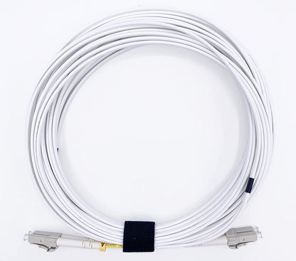 fiberoptisk kabel (optisk strumpeband) LC/UPC till LC/UPC OM3 multimode Duplex 50/125um LSZH, färg vit (35M)