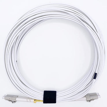 fiberoptisk kabel (optisk strumpeband) LC/UPC till LC/UPC OM3 multimode Duplex 50/125um LSZH, färg vit (35M)