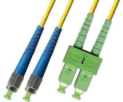 APC/UPC - OS2 - Singlemode (9/125) - Duplex - Fiber Optic Cable - SC/APC to FC/UPC  - Riser Jacket