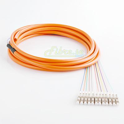 OM2 - Multimode (50/125) - 12 Strand - Fiber Optic Pigtail - LC/UPC - Riser Jacket