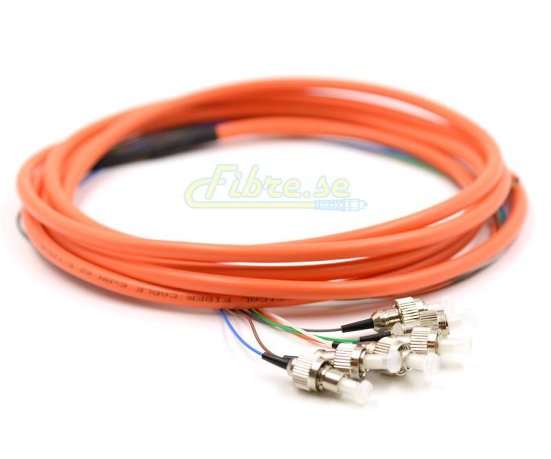 OM1 - Multimode (62.5/125) - 6 Strand - Fiber Optic Pigtail - FC/UPC - Riser Jacket