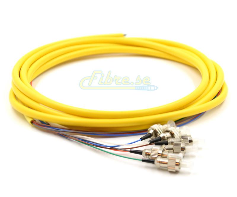 OS2 - Singlemode (9/125) - 6 Strand - Fiber Optic Pigtail - FC/UPC - Riser Jacket