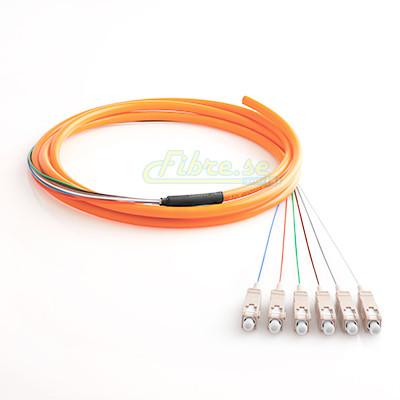 OM1 - Multimode (62.5/125) - 6 Strand - Fiber Optic Pigtail - SC/UPC - Riser Jacket