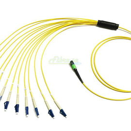 12 Strand, OS2 - 9/125um Singlemode , MPO-LC Fiber Optic Harness Cable,  LSZH Jacket