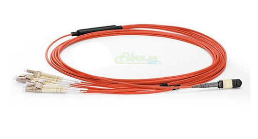 8 Strand, OM1 - 62.5/125um Multimode , MPO-LC Fiber Optic Harness Cable,  LSZH Jacket