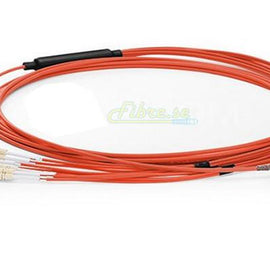 8 Strand, OM1 - 62.5/125um Multimode , MPO-LC Fiber Optic Harness Cable,  LSZH Jacket