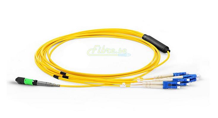 8 Strand, OS2 - 9/125um Singlemode , MPO-LC Fiber Optic Harness Cable,  LSZH Jacket