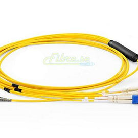 8 Strand, OS2 - 9/125um Singlemode , MPO-LC Fiber Optic Harness Cable,  LSZH Jacket